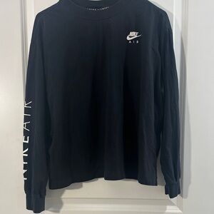 Nike Black Long Sleeve Shirt with White Logo